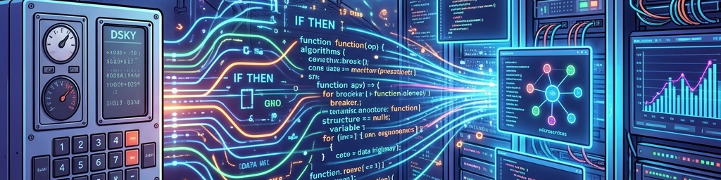 Futuristic Apollo AGC Computer Code Flowing